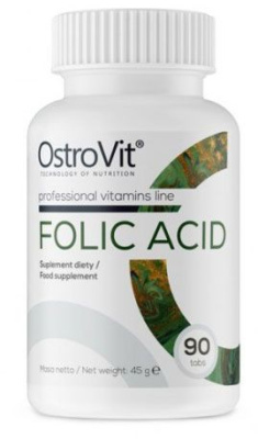 Картинка Фолієва кислота OstroVit Folic Acid 90 табл від інтернет-магазину спортивного харчування PowerWay