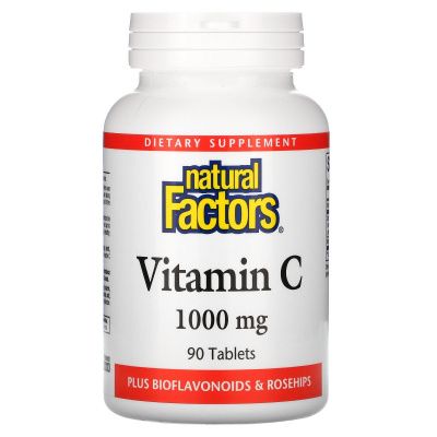 Картинка Вітамін С з біофлавоноїдами та шипшиною Natural Factors Vitamin C1000 мг від інтернет-магазину спортивного харчування PowerWay