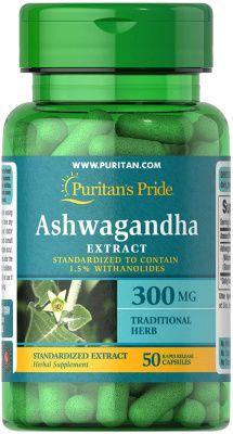 Картинка Ашваганда Puritan's Pride Ashwagandha 300 мг 50 капсул від інтернет-магазину спортивного харчування PowerWay