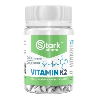 Картинка Вітамін К2-МК7 Stark Vitamin K2 Menaquinone-7 100 мкг 200 таблеток від інтернет-магазину спортивного харчування PowerWay