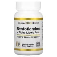 Картинка Бенфотіамін + Альфа-ліпоєва кислота California Gold Nutrition Benfotiamine + Alpha Lipoic Acid від інтернет-магазину спортивного харчування PowerWay
