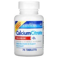 Картинка Кальцій з вітаміном Д3 21st Century Calcium Citrate + D3 від інтернет-магазину спортивного харчування PowerWay