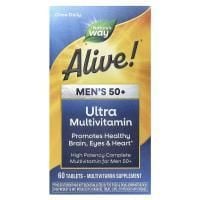 Картинка Мультивітамінний комплекс для чоловіків 50+ Nature's Way Alive! Men's 50+ Ultra Potency Complete Multivitamin від інтернет-магазину спортивного харчування PowerWay