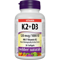 Картинка Вітамін К2+Д3 Webber Naturals Vitamin K2 + D3 від інтернет-магазину спортивного харчування PowerWay