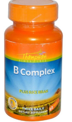 Картинка Комплекс вітамінів групи B з рисовими висівками Thompson 60 таблеток від інтернет-магазину спортивного харчування PowerWay