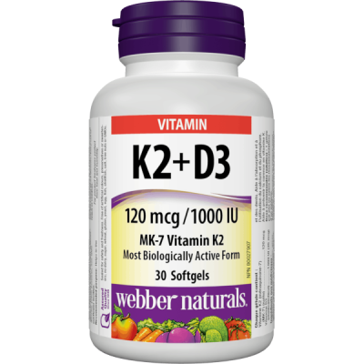 Картинка Вітамін К2+Д3 Webber Naturals Vitamin K2 + D3 від інтернет-магазину спортивного харчування PowerWay